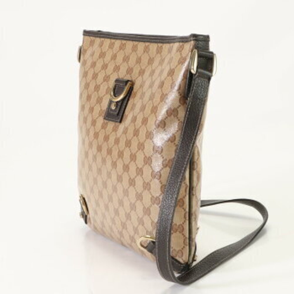 Gucci brown shoulder leather Abbey crossbody bag GG Crystal - Picture 4 of 14